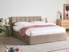 Bett mit Stauraum DREUX Samtstoff Taupe 160 x 200 cm Bild 3