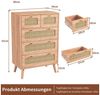 PXloue Sideboard Kommode mit Schubladen Mehrzweckschrank aus Holz, Hoch Sideboard,4 Holzstützbeine sorgen, 91 x 60 x 34 cm Bild 4