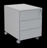 Rollcontainer, 3 Schübe, Farbe grau RAL 7035 pulverbeschichtet Bild 2