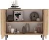 Home affaire Sideboard Murano, 131 cm breit, 2 Türen, Anrichte, Kommode, Stauraumschrank, Formgebogenes MDF, Stirnseiten mit Rundung, Füße und Griffe aus Metall Bild 4