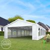 Toolport Partyzelt Pavillon, PE Plane 450 N weiß, gestreift, 4x8 m Bild 3