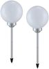LED Solarkugeln Garten - 2er SET, Leuchtkugel Ø 25cm mit Erdspieß Bild 2