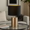 LED Tischleuchte, bronzefarben, Stoff, Keramik Bild 2