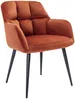 Vente-unique - PEGA Stuhl StoffSamt Rot - B 62 cm x H 78 cm x L 58,5 cm Bild 4