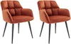 Vente-unique - PEGA Stuhl StoffSamt Rot - B 62 cm x H 78 cm x L 58,5 cm Bild 2
