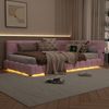 Tagesbett 90x200cm mit LED-Umgebungslicht in 16 Farben, Schlafsofa mit USB- und Typ-C-Anschluss, multifunktionales Sofa-Bett,Rosa Bild 3
