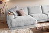 KAWOLA Sofa MADELINE Wohnlandschaft U-Form Cord hellgrau Longchair links 86 x 224 x 425 cm Bild 4