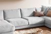 KAWOLA Sofa MADELINE Wohnlandschaft U-Form Cord hellgrau Longchair links 86 x 224 x 425 cm Bild 5