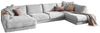 KAWOLA Sofa MADELINE Wohnlandschaft U-Form Cord hellgrau Longchair links 86 x 224 x 425 cm Bild 3