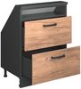 Küchenschrank für Dachschrägen R-Line Goldkraft Eiche 60 cm mit 2 Schubladen Vicco Bild 4