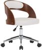 vidaXL Drehbarer Bürostuhl Weiß Bugholz und Kunstleder, Drehbar [3054843] Bild 2
