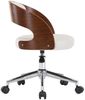 vidaXL Drehbarer Bürostuhl Weiß Bugholz und Kunstleder, Drehbar [3054843] Bild 4