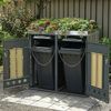 Mülltonnenbox , trash storage compartments,Abschließbar, Zwei Türen,Pflanzfläche,Türpaneel mit vertikaler Holzmaserung , Rautenförmiger Hohlsocke Bild 5