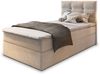 Masseno Boxbett GLOS 100x200 cm mit Bonell Matratze und Topper, Einzelbett, Jugendbett, Polsterbett mit Kopfteil, Boxspringbett Bild 2