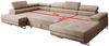 Sofa FERRO, moderne Couch mit verstellbaren Kopfstützen, ausziehbare Polstercouch, Sofa mit Schlaffunktion, zwei Bettkästen, U- Form - Monolith 77, 72 x 201 x 335 cm Bild 3