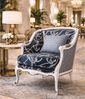 Casa Padrino Luxus Barock Sessel Blau / Weiß - Barock Möbel - Made in Italy Bild 2