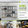 Juskys 3er Metall Regalsystem Easy | 1 Eckregal & 2 Schwerlastregale | 12 MDF Holz Böden | 960 kg | verzinkt | Stecksystem | Schwerlastregal Steckregal | Grau Bild 2