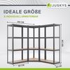 Juskys 3er Metall Regalsystem Easy | 1 Eckregal & 2 Schwerlastregale | 12 MDF Holz Böden | 960 kg | verzinkt | Stecksystem | Schwerlastregal Steckregal | Grau Bild 3