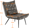 MCombo moderner Sessel Relaxsessel 4779GY-1, für Wohnzimmer, mit Taillenkissen, Retro Vintage Lesesessel, Loungesessel Stuhl Polstersessel, ohne Hocker, Mikrofaser, Dunkelgrau Bild 3
