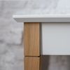 Ragaba Schreibtisch mit Schublade, MDF & dekorative Beine aus massivem Buchenholz, 85x40 cm, Weiß Bild 4