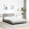 vidaXL Bett mit Matratze "Hanko" Hellgrau 140x190 cm Stoff 3310524 Bild 3