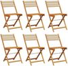 vidaXL Gartenstühle 6 Stk. Klappbar Beige Massivholz Akazie 3214608 Bild 2