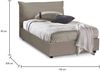 Dmora Doppelbett Latona, Bettkasten mit Kunstlederbezug, 100 % Made in Italy, Öffnung vorne, geeignet für Matratze 120 x 190 cm, taubengrau Bild 3
