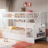 Flieks Etagenbett, Kinderbett Hydraulisches Unterbett 90x200cm mit Regal & Stauraumtreppe Bild 1