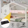 Kinderbett 90*200, mit Ausziehbett 90*190, Hausförmiges Design,mit zwei Schubladen,mit USB- und Typ-C-Ladeanschlüssen und LED, mit Einlegeböden,Multifunktionsbett,Weiß Bild 5