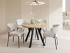 WFL GROUP Esstisch Twixy ausziehbar rund industrial mit schwarzen Holzbeinen (MADE IN EU, erhältlich in 2 Größen – Durchmesser 100 cm, ausziehbar auf 250/300 cm), XXL groß extra lang Ausziehtisch für 5-16 oder 5-14 Personen Bild 4