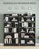 Bücherregal, Bücherschrank, mit 6 Fächern, Aufbewahrungsregal, Standregal, für Wohnzimmer, Büro, Schlafzimmer, 24 x 80 x 170 cm, Schwarz Bild 4