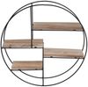 Wandregal HWC-K76, Hängeregal Schweberegal Regal, 4 Regalböden Metall Massiv-Holz Industrial 45x45x11cm ~ natur Bild 5