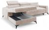 Ecksofa Schlafsofa Sofa AGNESA XS Stoff Salvador Hellbeige Ottomane Links Bild 3