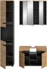 welltime Badmöbel-Set REHAT, 3-teilig, Breite 133 cm, mit grifflosen Fronten, bestehend aus:, (3-St), 1x Hochschrank, 1x Waschbeckenunterschrank & 1x Spiegelschrank Bild 4