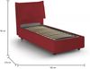 Dmora Abroghat Einzelbett, Bettkasten mit Stoffbezug, 100 % Made in Italy, Öffnung vorne, geeignet für 90 x 200 cm Matratze, Rot Bild 3