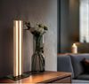 LED Tischleuchte HAYDEN, Schwarz, Metall, MDF, Holzoptik, opal, matt Bild 2