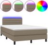 vidaXL Boxspringbett mit Matratze & LED Taupe 120x190 cm Stoff 3270050 Bild 2