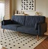 Schlafsofa 180 x 75 x 82 cm aus Samt – 2-Sitzer mit verstellbarer Rückenlehne und Armlehnen Bild 2