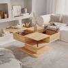 Couchtisch Movira Goldkraft Eiche 80 x 45 cm mit Staufächern Vicco Bild 3