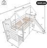 Etagenbett 90x200 cm mit Stauraumtreppe und Rutsche – Hausbett aus Kiefernholz und MDF, Weiß Bild 4