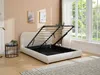 Vente-unique - VANARI Bett Stoff Weiß - B 215 cm x H 95 cm x L 161 cm Bild 2