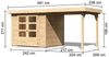 Karibu 19mm Gartenhaus Askola 3 mit Anbau 2,40m unbehandelt nur Anbau Bild 2