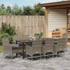 vidaXL Tisch- und Stuhlset mit Kissen 9 pcs Grau PE-Rattan 3379834 Bild 4