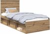 vidaXL Bettrahmen Kunsthandwerk Eiche 90 x 200 cm Massives Kiefernholz 3409416 Bild 2