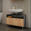 Waschbeckenunterschrank Fynn Anthrazit/Goldkraft Eiche 80.2 x 54 cm mit Schublade Vicco Bild 4
