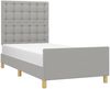 Einzelbett mit Kopfteil Stoff Hellgrau 100x200 cm Bild 3
