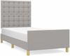 Einzelbett mit Kopfteil Stoff Hellgrau 100x200 cm Bild 2