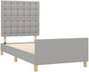 Einzelbett mit Kopfteil Stoff Hellgrau 100x200 cm Bild 4