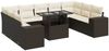 vidaXL 10-tlg. Garten-Sofagarnitur mit Kissen Braun Poly Rattan 3326864 Bild 2