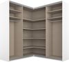 Rauch Möbel Quadra Schrank Eckschrank Schwebetürenschrank, Grau, 4-trg. mit Spiegel, inkl. 2 Kleiderstangen, 12 Einlegeböden, BxHxT 181 x 210 x 187 cm Bild 3